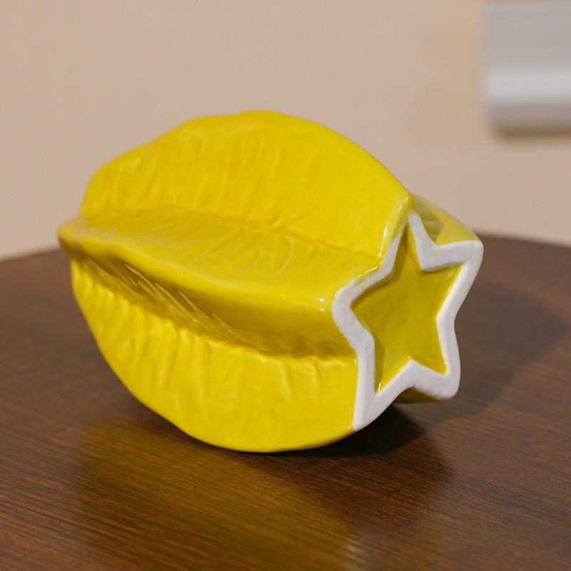 Creative Star Fruit Shaped Vase Ceramic Hydroponic Vase Flower Arrangement Home Decor Desk Ornament Garden Decoration