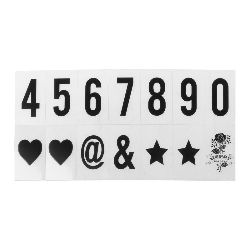 104 Stück Kinolichtbox Ersatzbuchstaben & -zahlen Schilder für A4 Leuchtbuchstabenbox Schild Nachrichtentafel 65,4x35mm