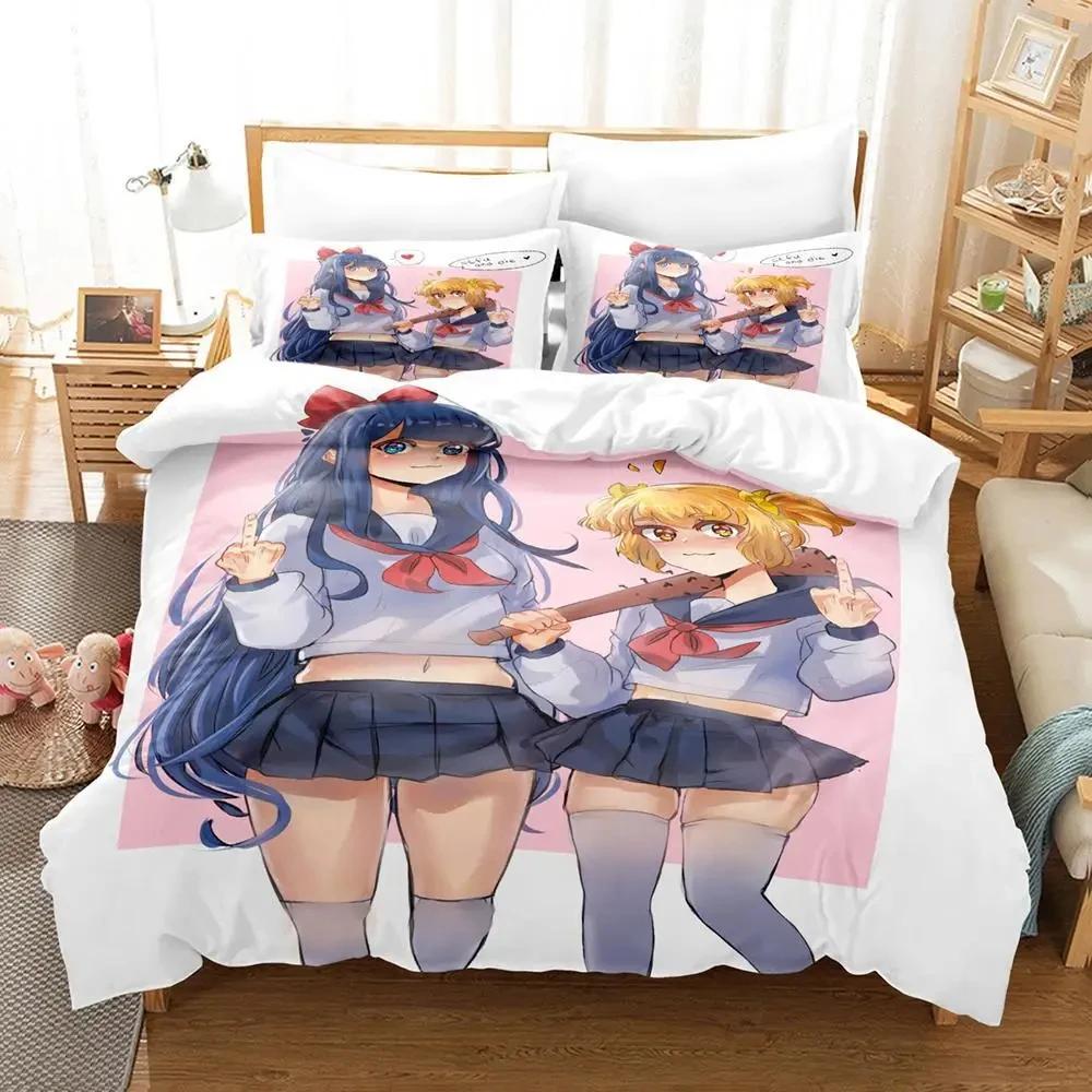 Anime Pop Team Epic Pipi Bedding Set Duvet Cover Bed Set Quilt Cover Pillowcase Comforter King Queen Size Boys Adult Bedding Set