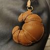 PU Leather Croissant Bag Charm Kawaii Animal Backpack Keychain Soft Fashion Handmade Accessory Cute Couple Friend Jewelry Gift