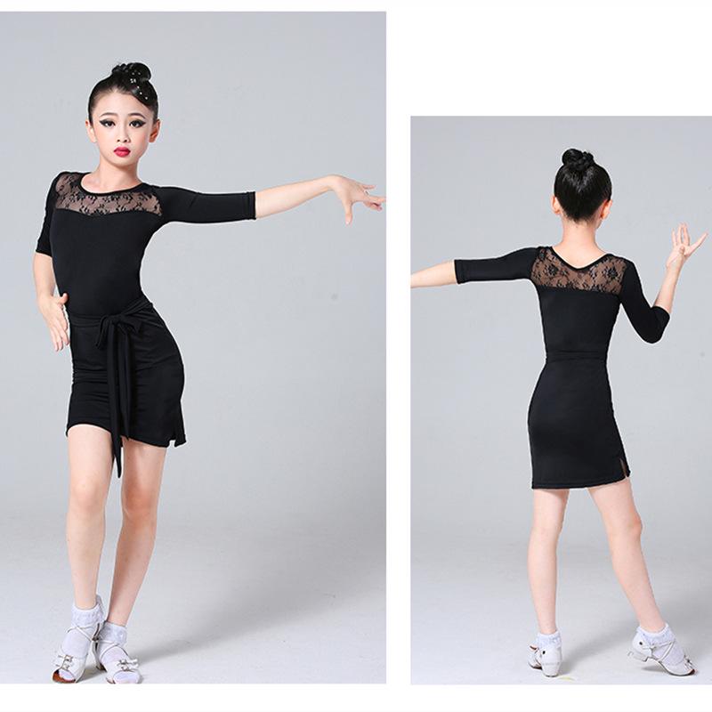 Abbigliamento da ballo per bambina: Set Nero Rumba & Danze da Sala con Gonna Svasata
