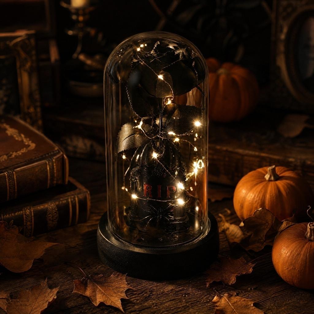 Halloween Glass Decorative Light with Glowing Effect for and Holiday Decor