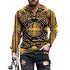 Men's Long Sleeve T-Shirt 3D Printed Casual Trend Pullover Round Neck Bottom Top