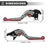 Motoforti Clutch and Brake Levers for Honda CB1300 2003-2010, Aluminum Alloy, Titanium Tone Red, 1 Pair