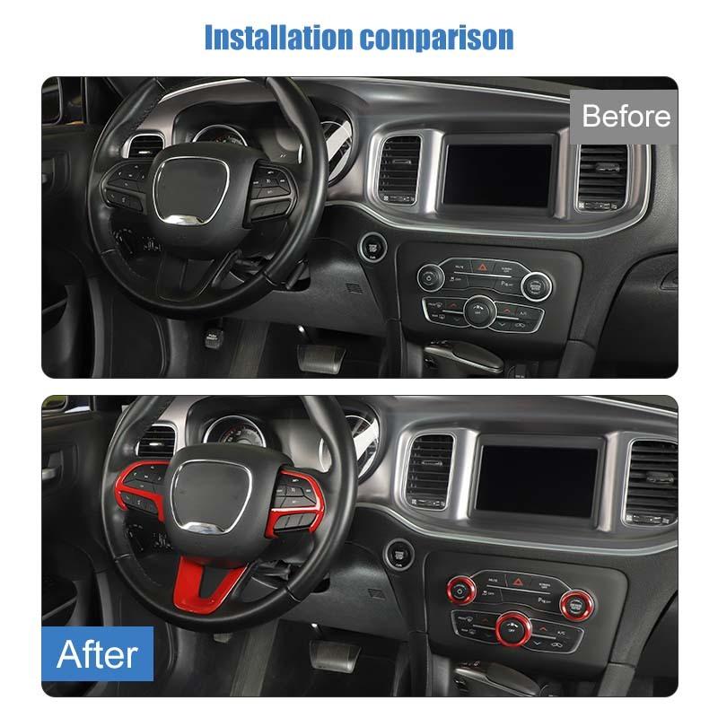 Steering Wheel Decoration shift Paddles air Conditioning Audio Switch Decorative Ring Fit For Dodge Charger For Dodge Challenger Charger
