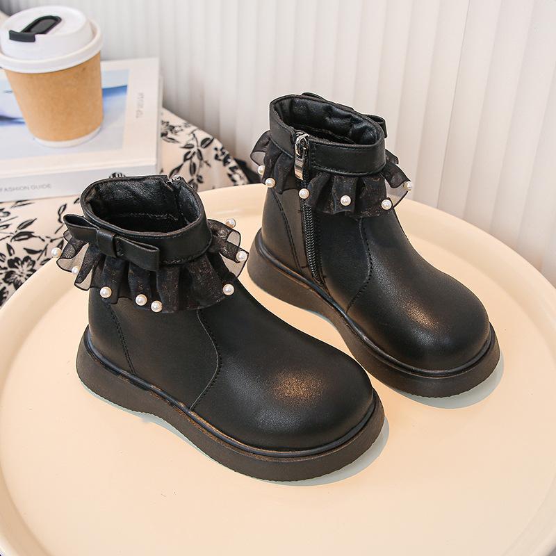 Autumn and Winter New  Single Boots Children's Soft-soled Martin Boots