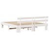 White Bed Frame with Headboard 180 x 200 cm Solid Pine Wood