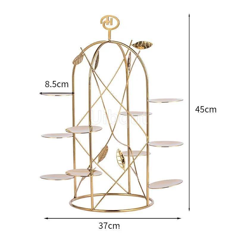 dessert table display rack bread table fruit tray Gold Dim sum Creative cake rack Restaurant Snack decoration Dessert rack