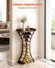15 Bottle Wine Rack,Iron Freestanding Floor Wine Holder, Mini Bar Stand Liquor Cabinet with Wood Tabletop, For Home Bar,Kitchen,Living Room,Dining