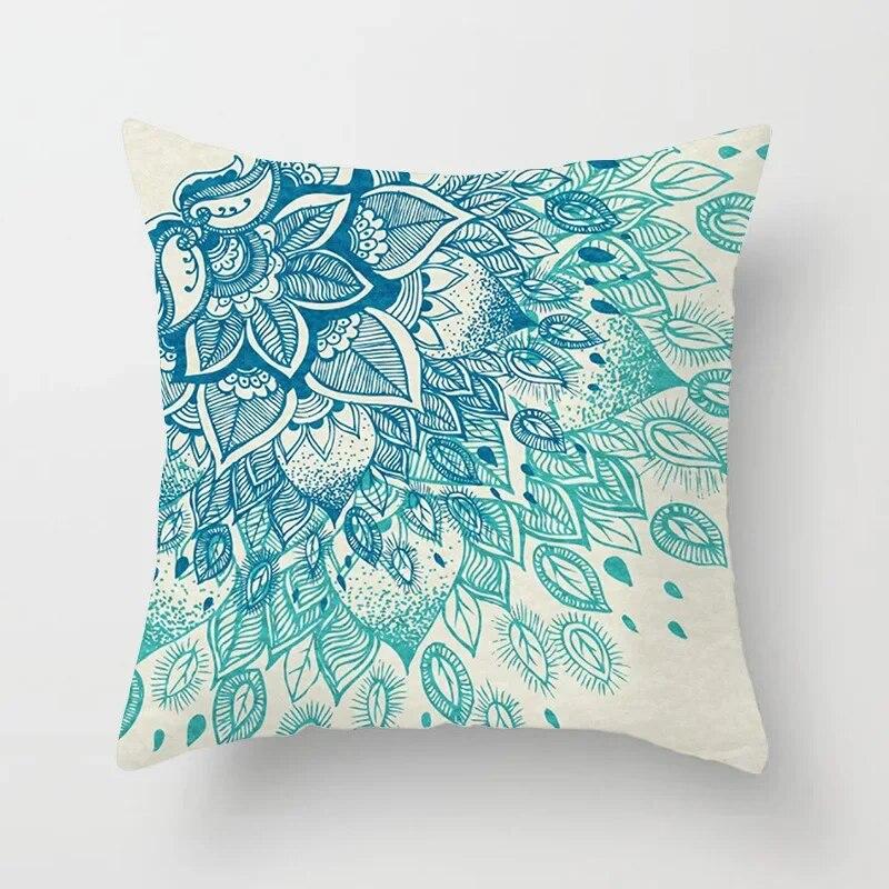 45x45cm Colorful Abstract Mandala Print Pillowcase Comfortable Sofa Car Seat Waist Cushion  Cover Modern Home Decor