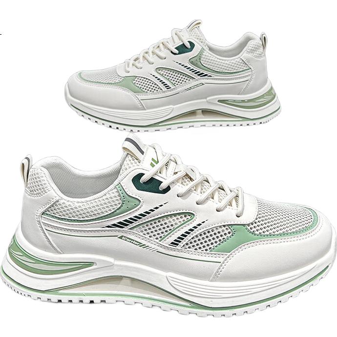 Warrior Men's Sports Shoes Winter 2025 New Mesh Running Shoes Lightweight Casual Shoes Light Green 40