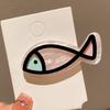 4Pcs Girl Hairpin Macaron Color Ocean Fish Shape Acrylic Hair Clips Smooth Rounded Edges Daily Styling Hair Accessory