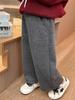Baby Girls' 2025 Korean-Style Velvet Wide-Leg Winter Pants