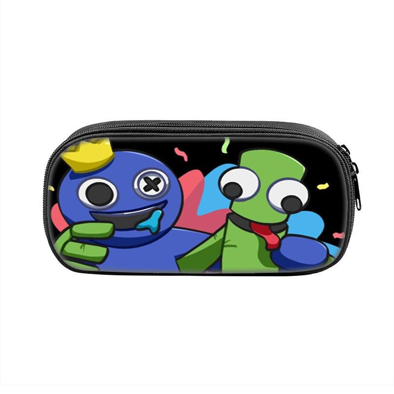 Rainbow Friends Cartoon Pencil Case With Durable Nylon Material Large Capacity School Storage