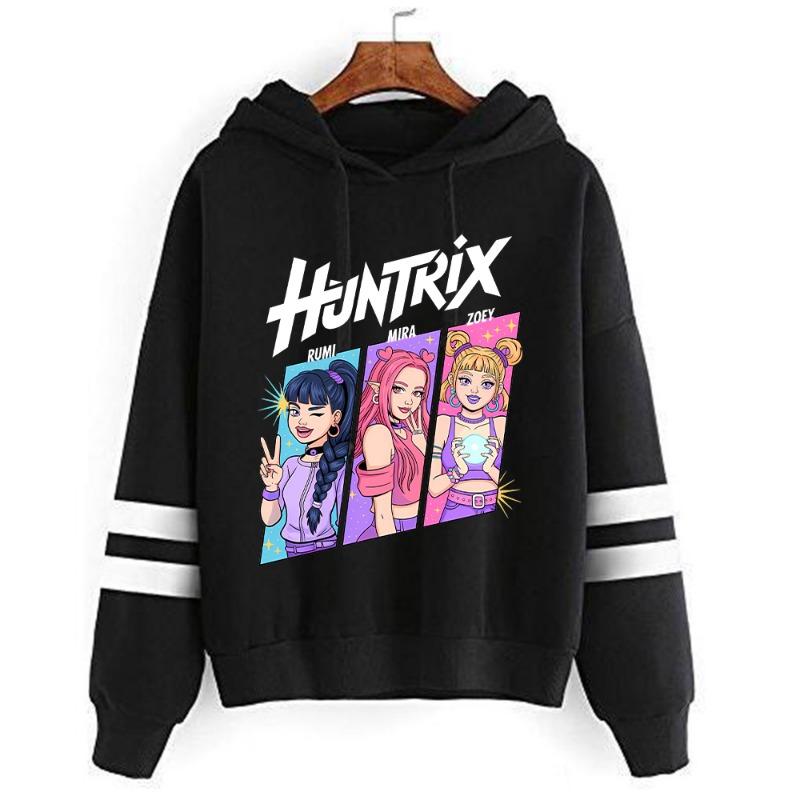 Spring And Autumn Women's Hoodies Demon Hunter Anime Pattern 3D Print Girl Daily Casual Pullover Long Sleeve Sweatshirt Women's Oversized Top Clothing
