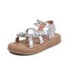 Girls Sandals Soft Comfortable Children Beach Shoes Open Toes 2025 Summer New Kids Princess Shoes Shiny Crystal Beadings Sweet