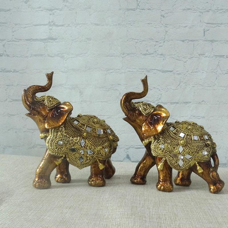 Lucky Elephant Statue Sculptures Decorative Animal Figurines Table Ornament Symbols Wealth Career Home Decorations