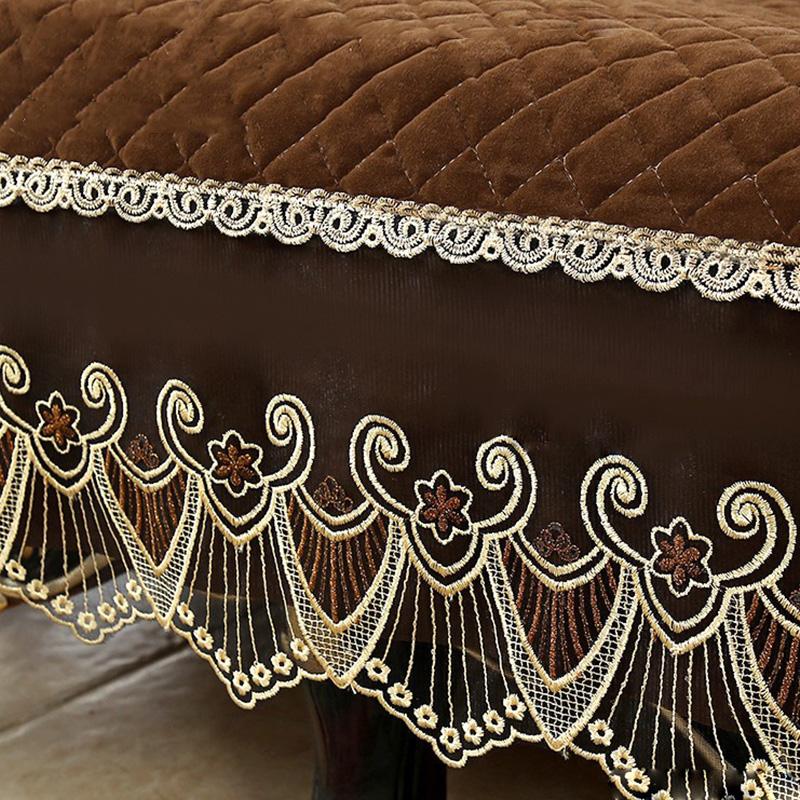 Pernă de canapea europeană pentru sufragerie, husă maro pentru canapea, husă antiderapantă, husă protectoare pentru mobilier, prosop de canapea cu dantelă, decor pentru scaunul de acasă