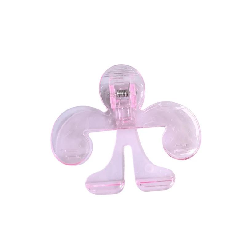 1pc Transparent Plastic Book Clip with Stand Reading Aid Fixed Book Clip File Bookmark Stationery School Supplies