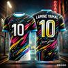 New Lamine Yamal Commemorative Sports T-Shirt 3D Print Breathable For Soccer Fans Summer Casual Soccer Top
