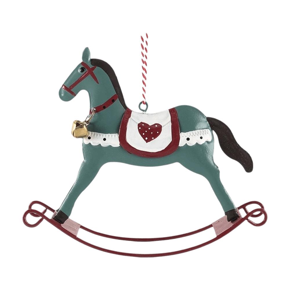 DIY Rocking Horse Pendant Retro Style Iron Horse Hanging With Bell Creative Christmas Tree Decoration Creative Decoration