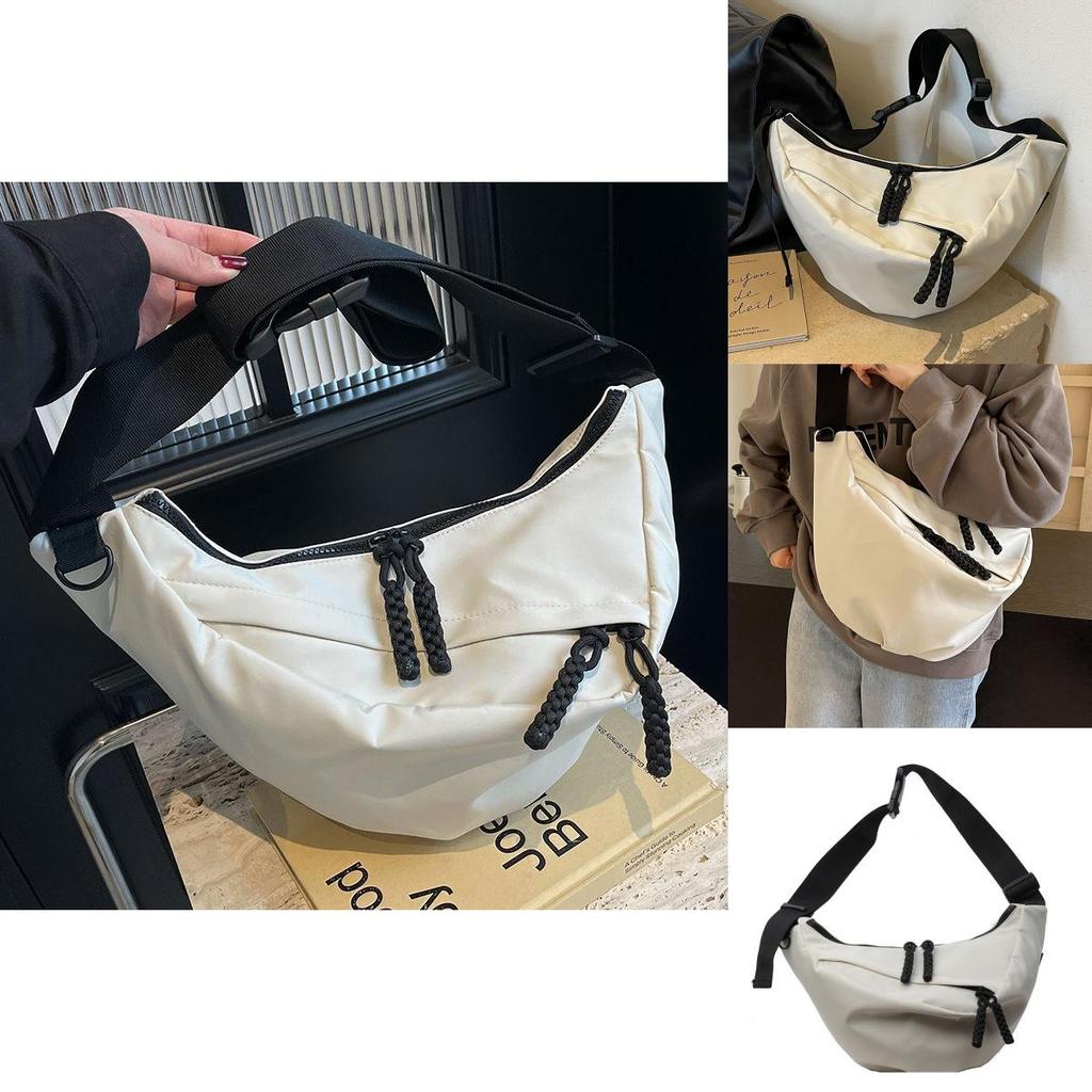 Chic Large Dumpling Shape Bag For Women In Elegant Oxford Fabric For Spring Summer