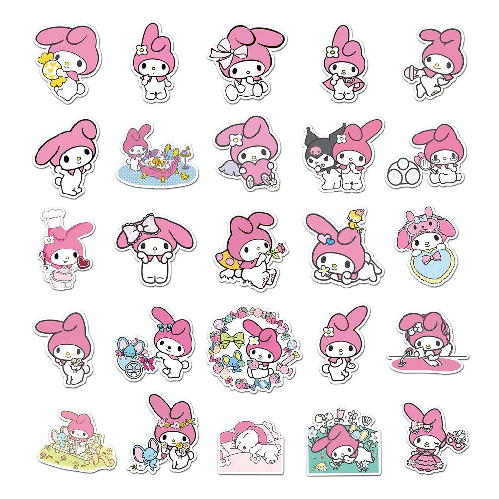 50 Sanrio My Melody Graffiti Stickers for Notebooks, Scooters, and Phones