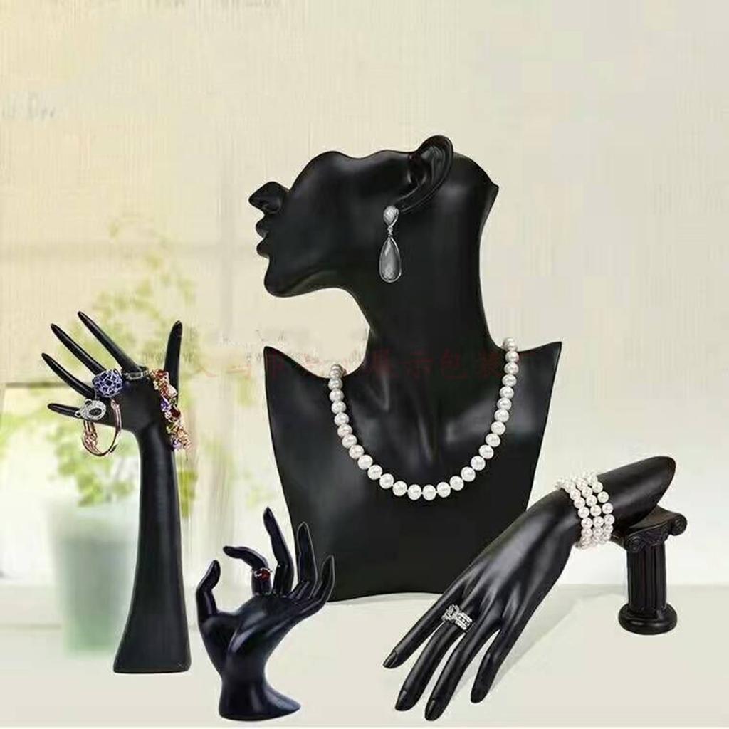 Resin Jewelry Display Stands Earrings Holder Rings Display Holder Mannequin Bust and Hand Model Suitable for Retail Use