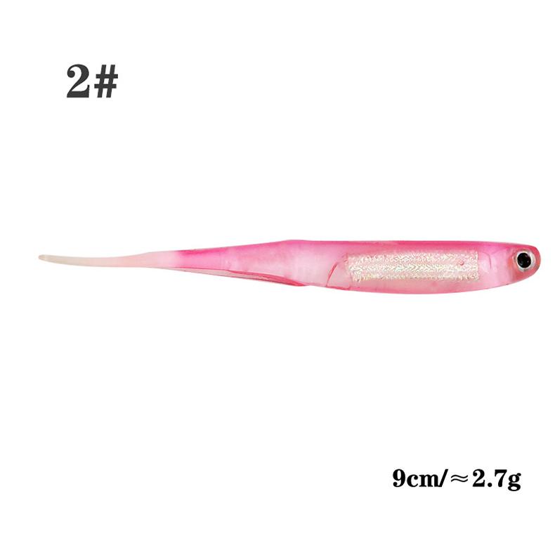 5pcs/pack 90mm PVC Needle Tail Soft Plastic Lures with Tube