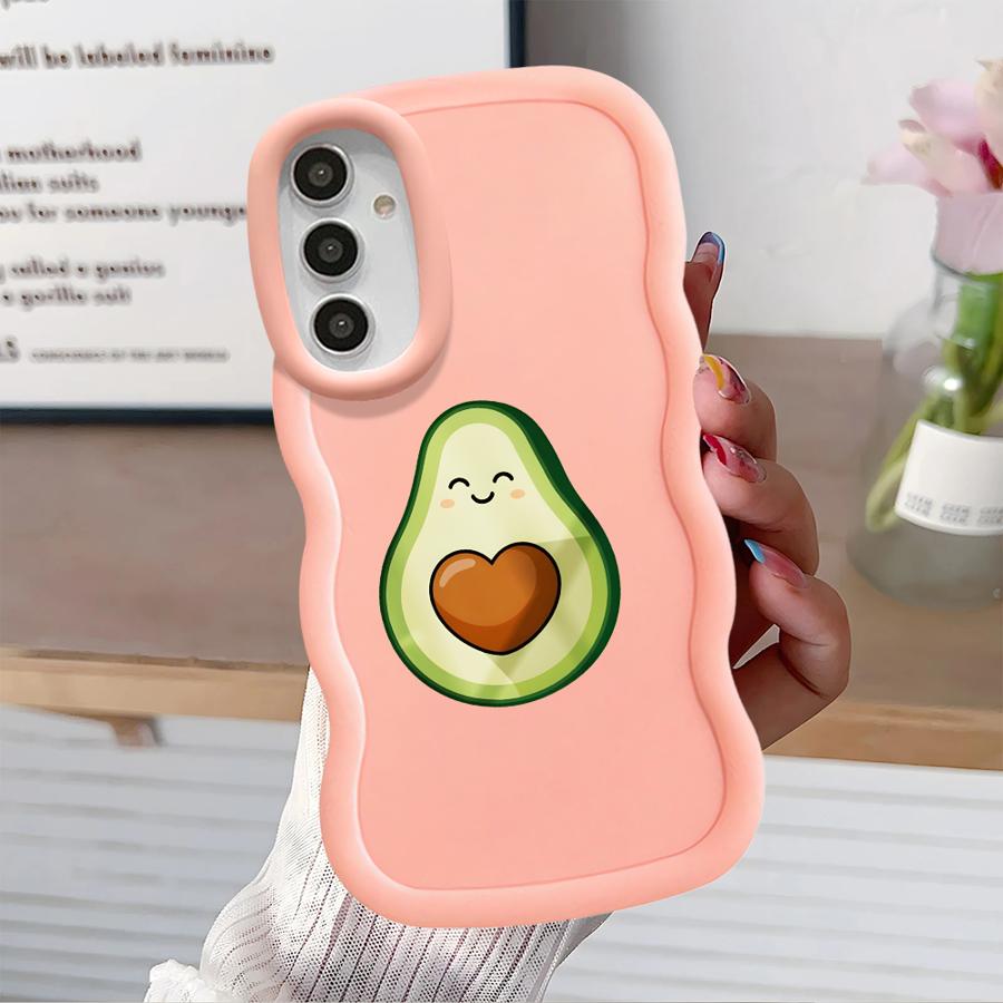 Zelené pouzdro na avokádo pro Samsung Galaxy A14 A21s A16 A15 A13 A11 A52 A12 Měkký kryt na telefon A04 A22 A03 A06 A05 A33 A53 A23