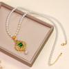 Ruyi Lock Pendant Necklace Women's Pearl Long Sweater Chain with Accessories