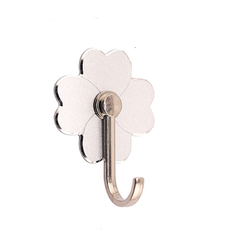 Four-Leaf Clover Adhesive Aluminum Hook for Bathroom & Kitchen