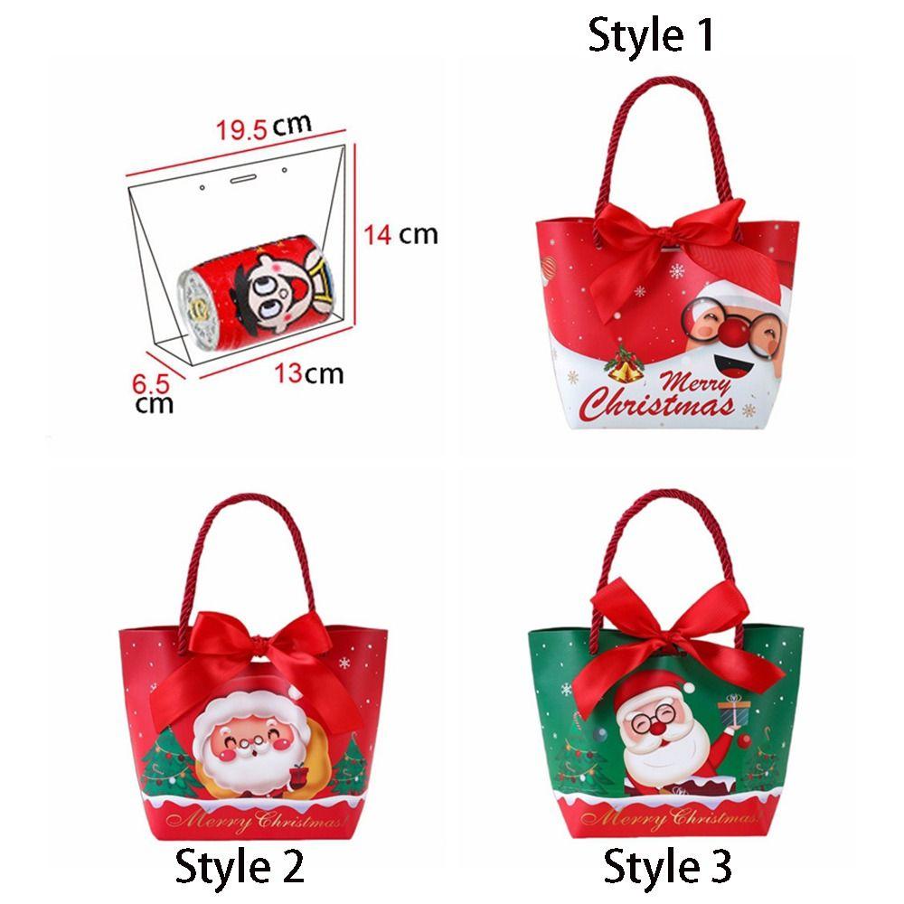 10pcs Cute Christmas Fruit Packaging Box Handheld Candy Box Christmas Gift Bag  Chocolate
