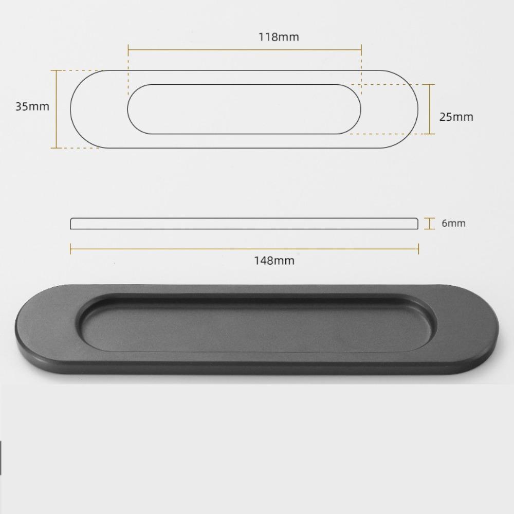Self-adhesive Sliding Door Handle Black Grey Gold Drawer Cabinet Handle  Furniture Hardware