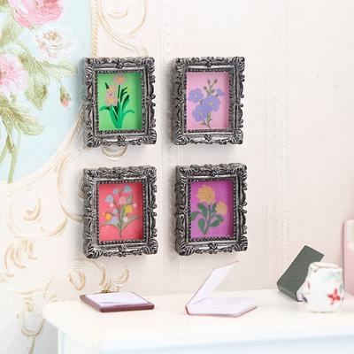 2Pcs Mini Dollhouse Miniature 1:12 Frame Antique Manny Frame Oil Painting