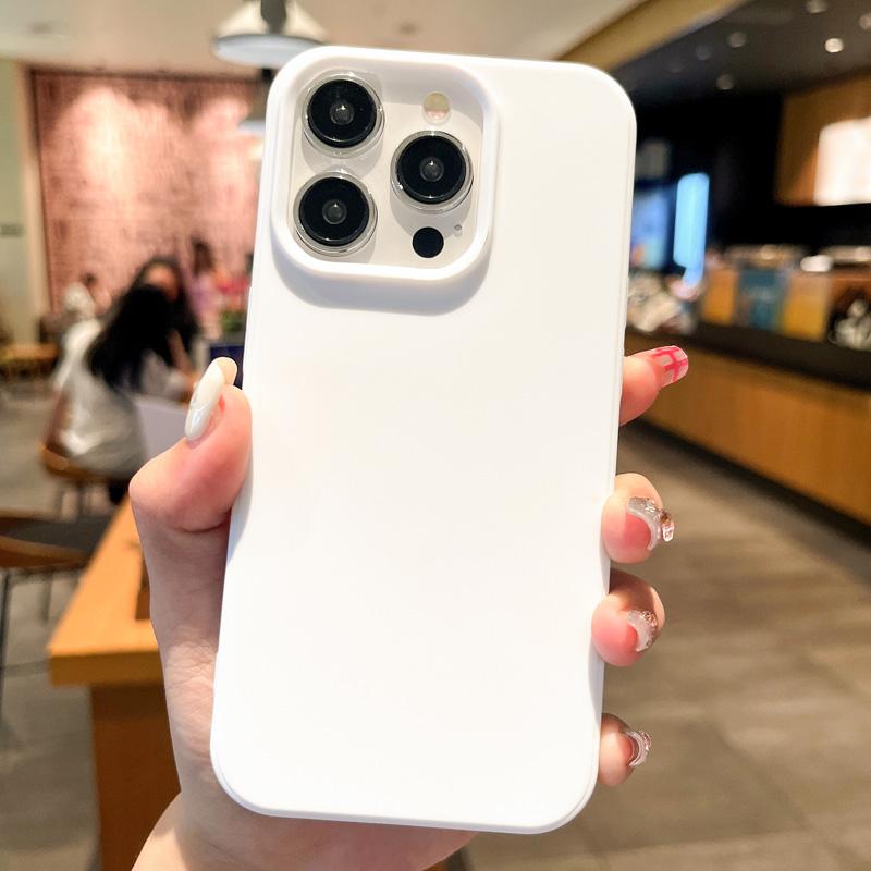 Fashion Candy Colors Soft Phone Case for IPhone 16 12 14 13 15 Pro Max 14Plus Camera Bumper Shock Protection Matte Cover Coque