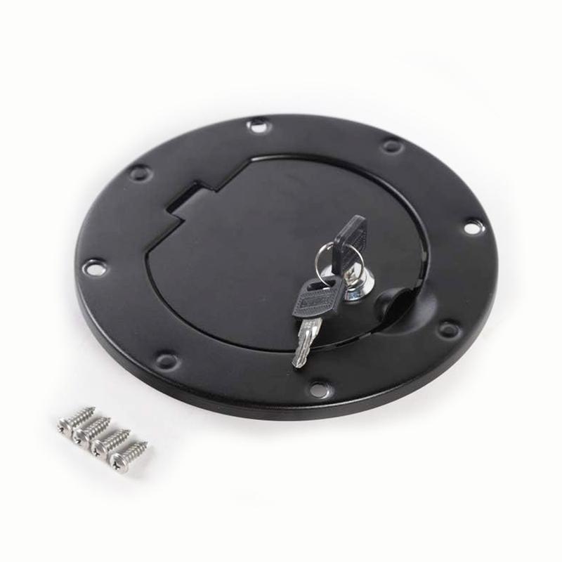 For Jeep Wrangler TJ 1997 - 2006 Rampage Locking Fuel Door Cover Billet Style Locking Fuel Gas Tank Cap Cover