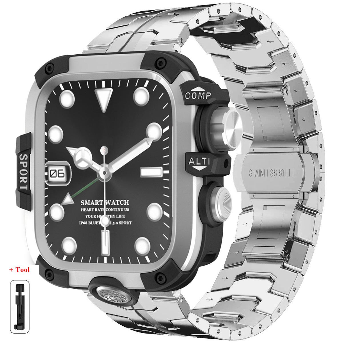 

Stainless Steel Strap+Case For Apple Watch Ultra3 2 49mm 46 45mm 44 42mm Watch Luxury Bracelet For iWatch Series 11 10 9 8 7 6 Ultra 3 2 1 49mm