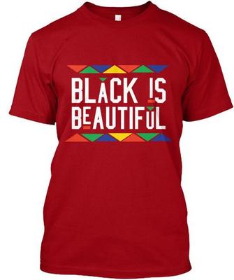 Black Is Beautiful Weißer Aufdruck Voll T-Shirt Hergestellt in den USA Größe S bis 5XL