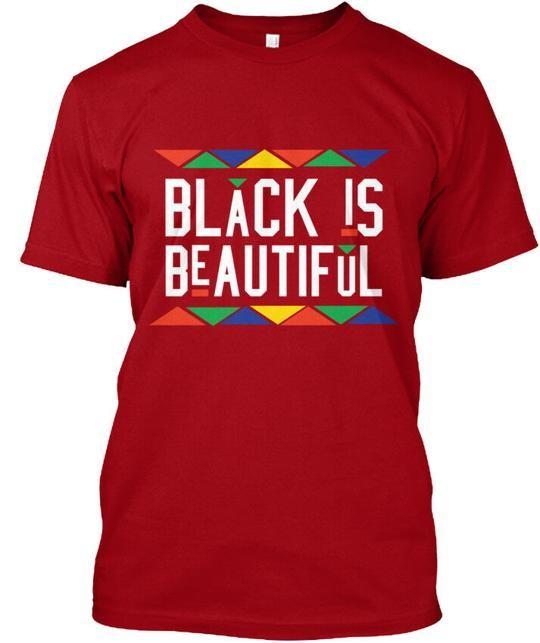 Black Is Beautiful White Letters Ful T-Shirt Made in the USA Size S to 5XL S