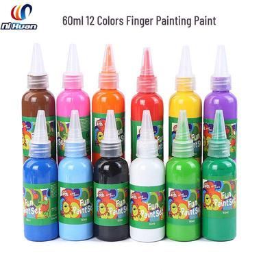 12 barev 60ml Omyvatelné prstové vodové barvy pro děti a mateřské školy DIY Čmárání