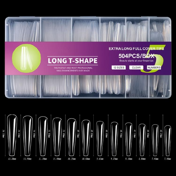 Instantly Salon Styles False Nail 504Pieces/Box Long Coffin Fake Nail Easy Fit Glamorously Nail Art for Home DIY Decors