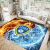 Leeds United Football Design Crystal Velvet Carpet Cozy Non?Slip Printed Rug For Bedroom Living Room Entrance