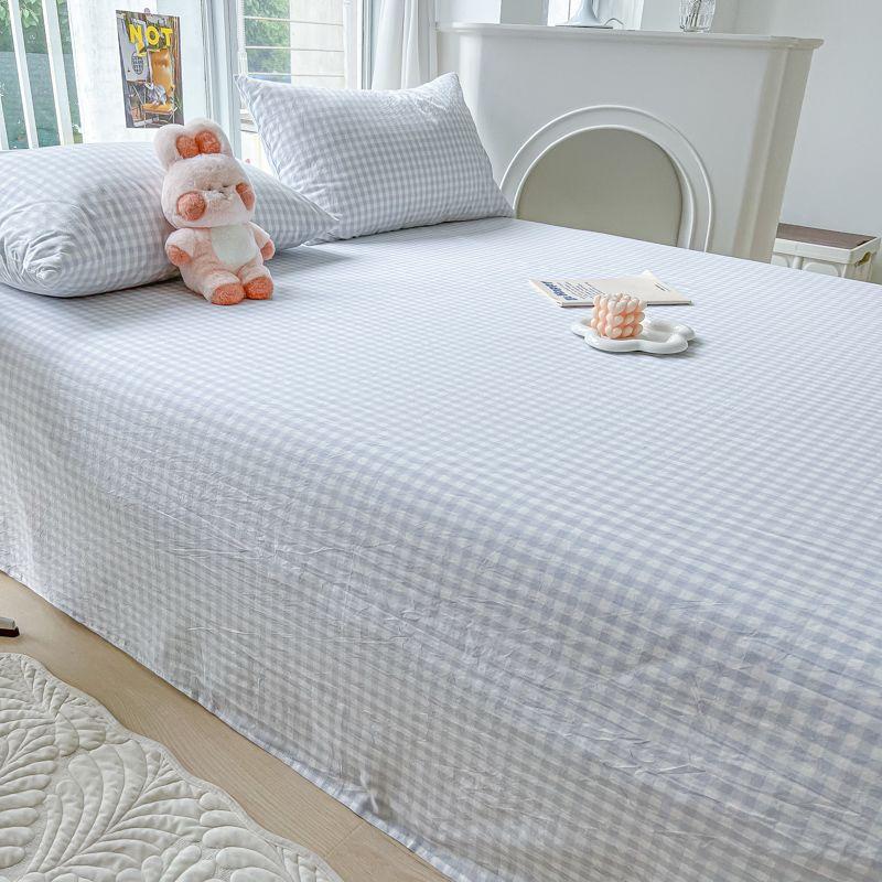 Minimalist Striped Thick Solid Bed Sheet For Single Double Household & Student Dormitory Bed