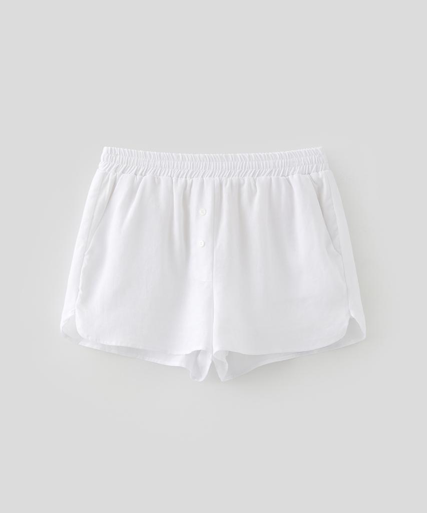 Lounellain Positano Tencel Linen Shorts_White