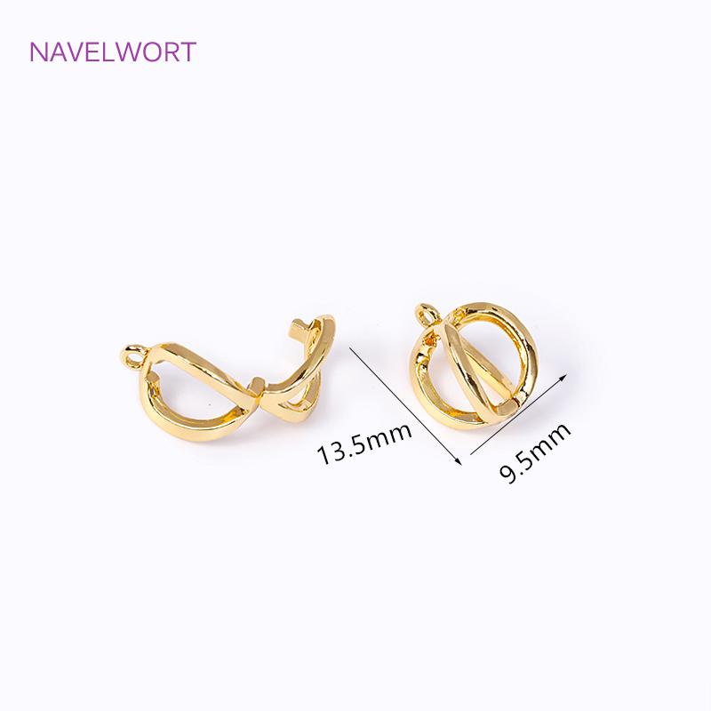 2 Sizes 18K Gold Plated Brass Pearl Enhancer Clips Pendant For Jewelry Making Supplies DIY Necklace Bracelet Bail Connector