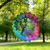 Colorful 3D Mandala Wind Chime: Rotating Stainless Steel Fairy Decoration for Indoor/Outdoor Use