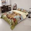 3Pcs Imitation Fabric Bad Highland Cow Print Down Duvet Cover Set, Multi Size Bedroom Bedding Decoration, Machine Washable