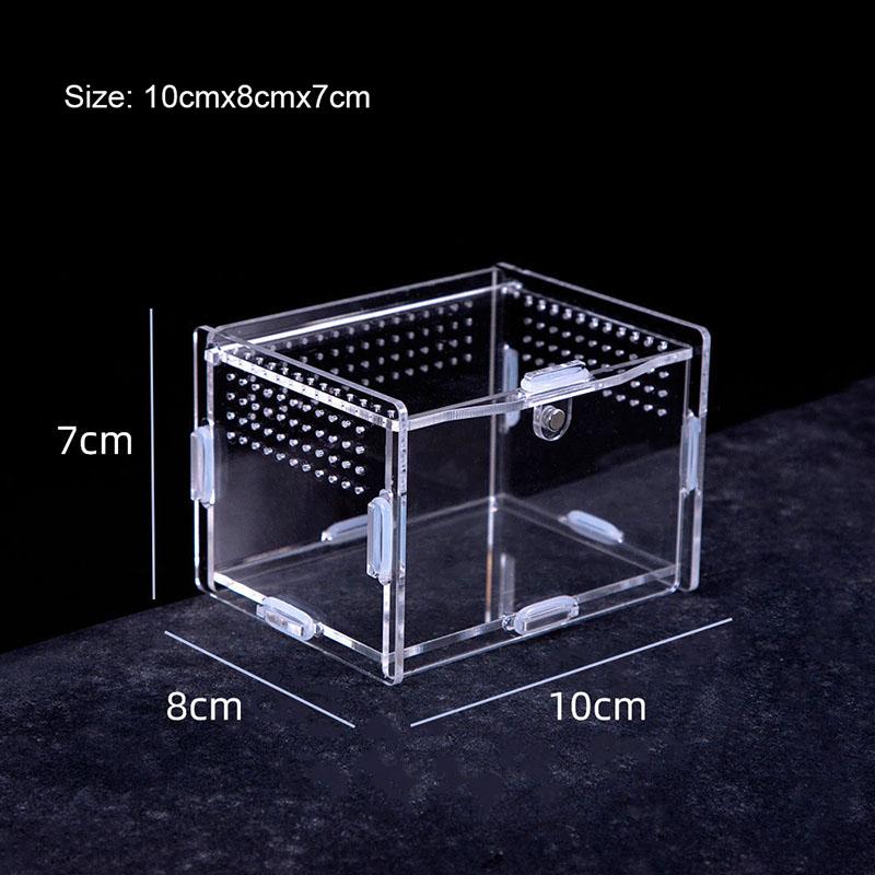 

Прозрачный террариум для разведения рептилий, коробка для кормления ползающих питомцев, для ящериц, шелкопрядов, скорпионов, жуков, насекомых, домик для питомца, акриловая клетка