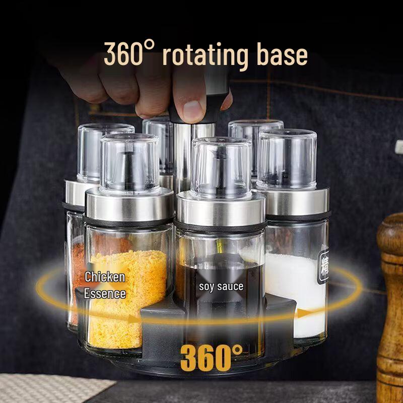 SIFAR Rotary Glass Spice Dispenser Set